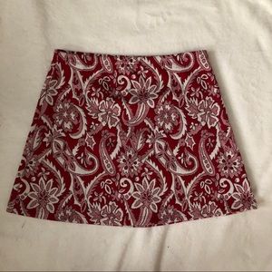 red printed mini skirt from lord and taylor